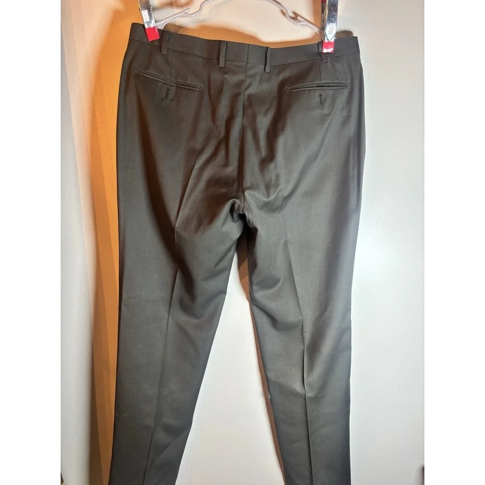 Polo Ralph Lauren Pants 38x30 Gray Wool Trousers Preppy Flat Front‎ Business